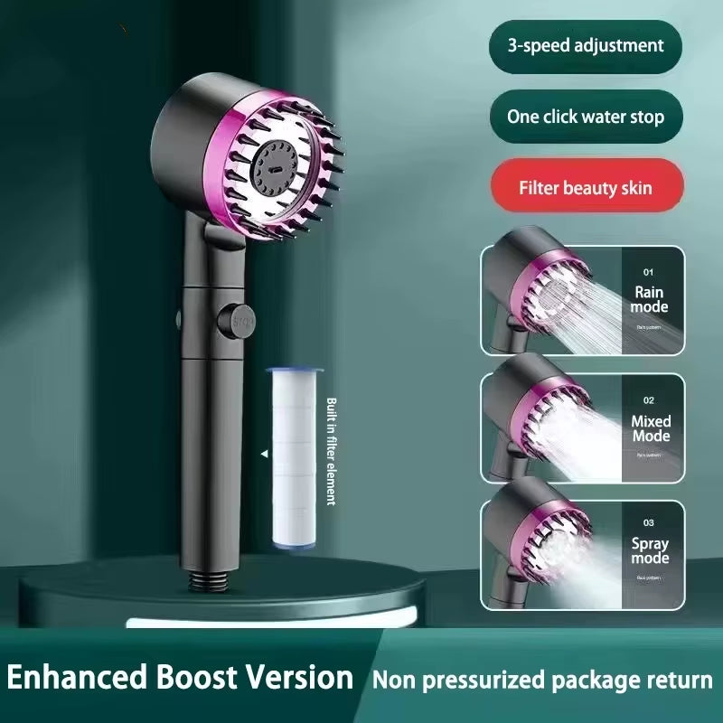 3 Modes Shower Head High Pressure Showerhead Portable Filter Rainfall Faucet Tap Bathroom Bath Home Innovative Accessory
