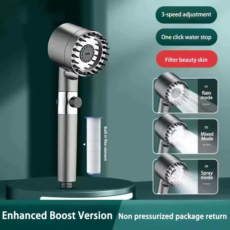 3 Modes Shower Head High Pressure Showerhead Portable Filter Rainfall Faucet Tap Bathroom Bath Home Innovative Accessory