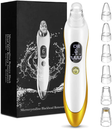Blackhead Remover Vacuum,  2020 Newest Pore Cleaner Rechargeable 6 Levels Strong Suction Pore Vacuum and 6 Replacement Probes Electric Blackhead Comedone Extractor Acne Removal Tool for Nose Face