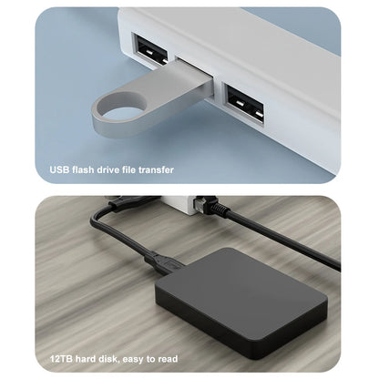 Type-C To RJ45 Lan Network Card 4 Port 4 in 1 USB 2.0 Hub USB2.0 Type-C RJ45 Type-C Splitter 10GBit/s for Desktop Computer PC