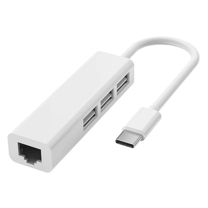 Type-C To RJ45 Lan Network Card 4 Port 4 in 1 USB 2.0 Hub USB2.0 Type-C RJ45 Type-C Splitter 10GBit/s for Desktop Computer PC