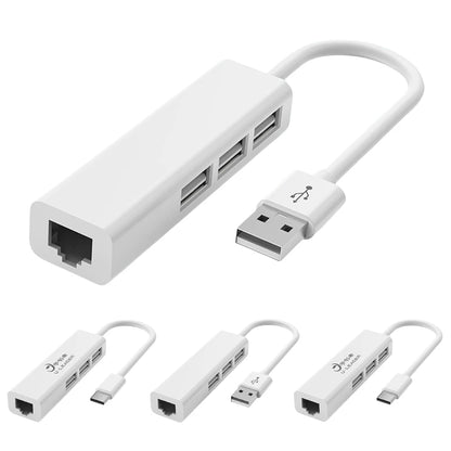 Type-C To RJ45 Lan Network Card 4 Port 4 in 1 USB 2.0 Hub USB2.0 Type-C RJ45 Type-C Splitter 10GBit/s for Desktop Computer PC